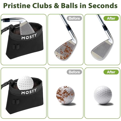 MOSTY Golf Club & Ball Cleaner Bag,Durable Golf Club Cleaning Kit and Ball Washer Pouch,Club Cleaner for Golf Bag, Golf Gifts for Men Women Golfers Him Unique, Essential Golf Accessories - Image 2