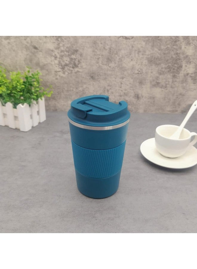 Wosta Travel Mug, Insulated Coffee Cup with Leakproof Lid,Vacuum Insulation Stainless Steel Reusable for Hot Cold Coffee, Non-Slip Protective Cover, (Blue, 510 Ml & Cleaning Brush) - Image 5