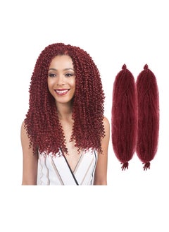 Excefore 24 Inch Springy Afro Twist Hair Natural Synthetic Hair Pre Separated Marley Twist Braiding Hair Synthetic Wrapping Hair For Soft Suitable for Women 2 Pieces Red  - Image 1
