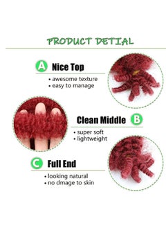 Excefore 24 Inch Springy Afro Twist Hair Natural Synthetic Hair Pre Separated Marley Twist Braiding Hair Synthetic Wrapping Hair For Soft Suitable for Women 2 Pieces Red  - Image 2