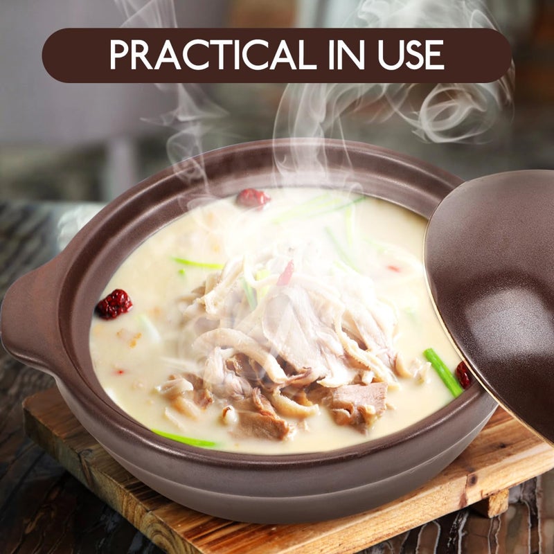 Cabilock Japanese Donabe Clay Pot with Lid, 6.5 Inch Terracotta Ceramic Casserole for Stovetop & Oven, Traditional Earthenware for Cooking Rice, Soup, Stew and Meat - Image 2
