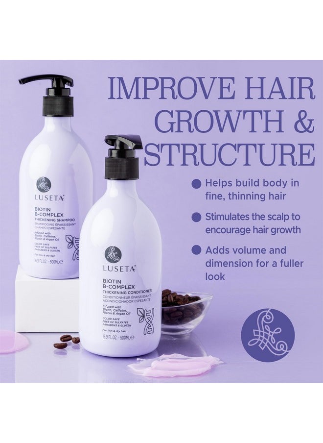 L LUSETA Luseta B-Complex Shampoo & Conditioner Set for Hair Growth and Strengthening, Routine shampoo and Conditioner for women hair loss, Biotin Shampoo and Conditioner for Thinning Hair All Types 2 x 16.9oz  - Image 3