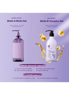 L LUSETA Luseta B-Complex Shampoo & Conditioner Set for Hair Growth and Strengthening, Routine shampoo and Conditioner for women hair loss, Biotin Shampoo and Conditioner for Thinning Hair All Types 2 x 16.9oz  - Image 2