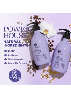 L LUSETA Luseta B-Complex Shampoo & Conditioner Set for Hair Growth and Strengthening, Routine shampoo and Conditioner for women hair loss, Biotin Shampoo and Conditioner for Thinning Hair All Types 2 x 16.9oz  - Image 4