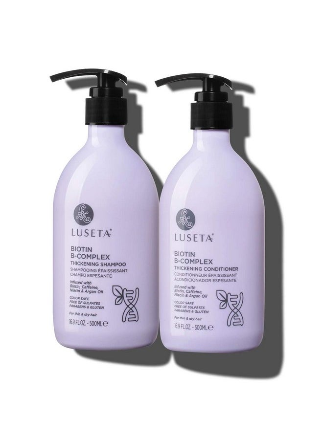 L LUSETA Luseta B-Complex Shampoo & Conditioner Set for Hair Growth and Strengthening, Routine shampoo and Conditioner for women hair loss, Biotin Shampoo and Conditioner for Thinning Hair All Types 2 x 16.9oz  - Image 1