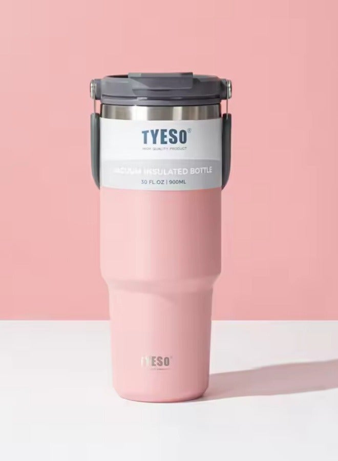 TYESO Stainless Steel Double-layer Coffee Cup Cold And Hot Car Mug Vacuum Flask Travel Thermos Bottle Portable Car Water Bottle - Image 1