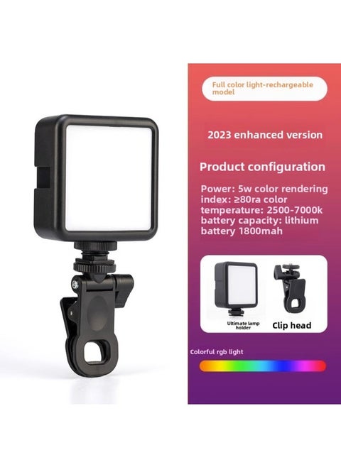 Mini Portable Fill Light RGB Full Color Selfie Phone Camera Pocket Led Small Vlog Handheld Soft Light-Specifications:No. 26 【RGB Full Color Enhancement】 Light Clip