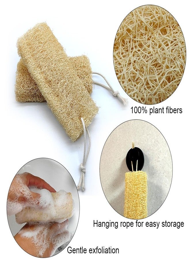 Zooshine 4PCS 6" Natural Loofah Sponge Organic Shower Loofah for Exfoliating & Smooth Skin, Loofahs for Bathing for Men & Women - Image 2