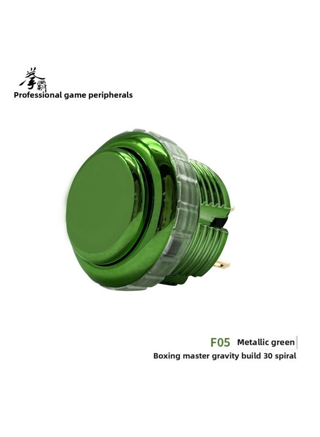QANBA Boxing Gravity Spiral Plating Mute Mechanical Shaft Arcade Button 30mm Spiral Button Arcade Accessories-Product Color:F05 Metallic Green  - Image 1