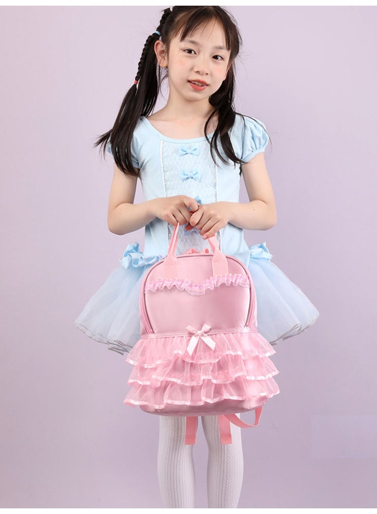 JCB CHIC حقيبة رقص مخصصة من قماش أكسفورد حقيبة باليه للفتيات حقيبة تدريب للأطفال في رياض الأطفال حقيبة ظهر قماشية للتخزين، حقيبة ظهر كبيرة السعة للجمباز للفتيات - Image 2