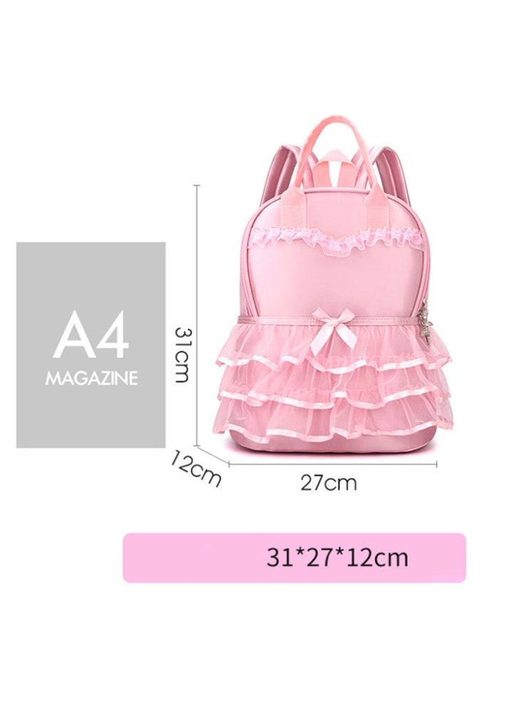 JCB CHIC حقيبة رقص مخصصة من قماش أكسفورد حقيبة باليه للفتيات حقيبة تدريب للأطفال في رياض الأطفال حقيبة ظهر قماشية للتخزين، حقيبة ظهر كبيرة السعة للجمباز للفتيات - Image 4