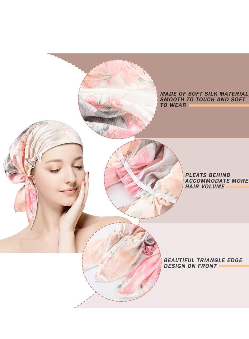 غطاء دش 2 قطعة قبعة حرير نسائية ساتان للشعر للنوم قبعة ناعمة وسلسة - Image 3
