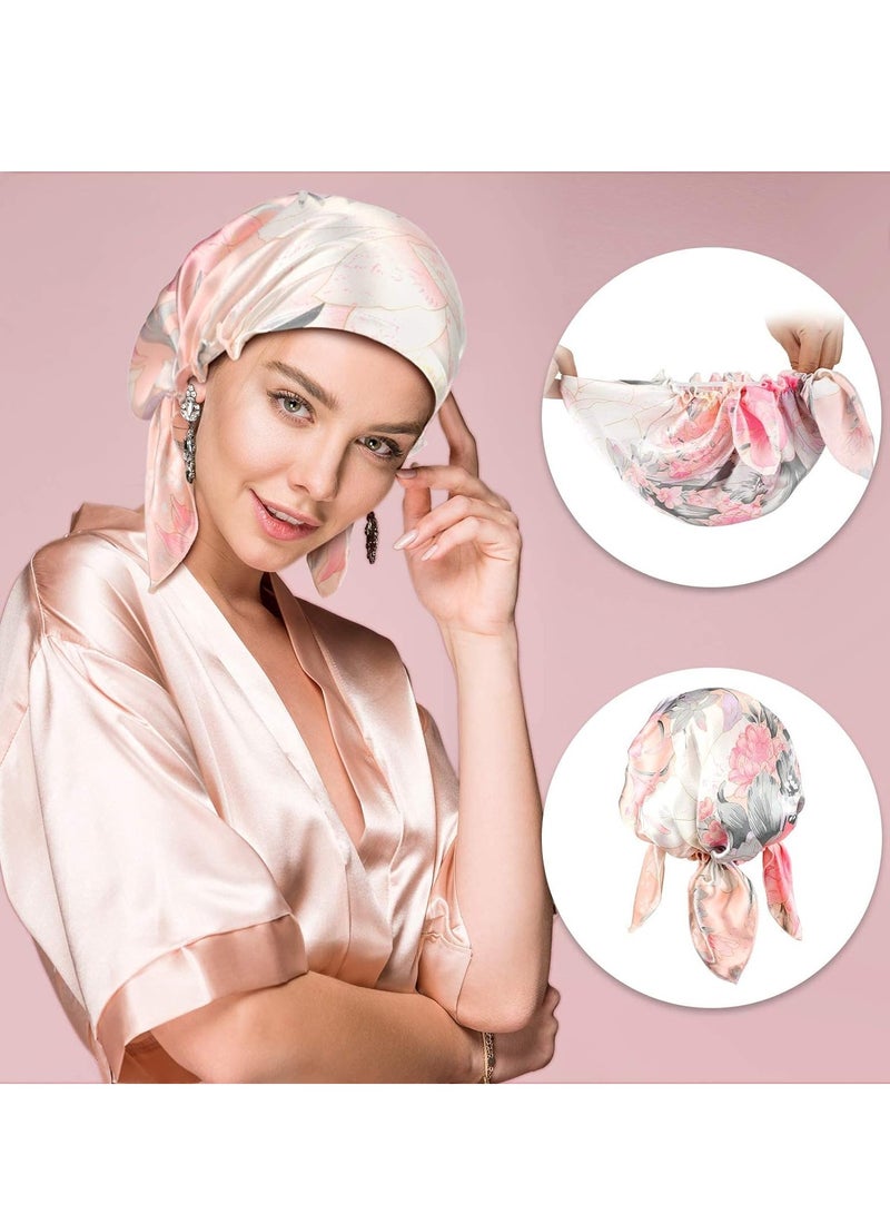 غطاء دش 2 قطعة قبعة حرير نسائية ساتان للشعر للنوم قبعة ناعمة وسلسة - Image 5