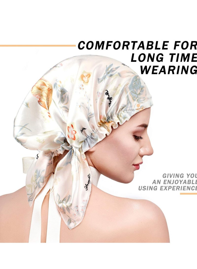 غطاء دش 2 قطعة قبعة حرير نسائية ساتان للشعر للنوم قبعة ناعمة وسلسة - Image 2