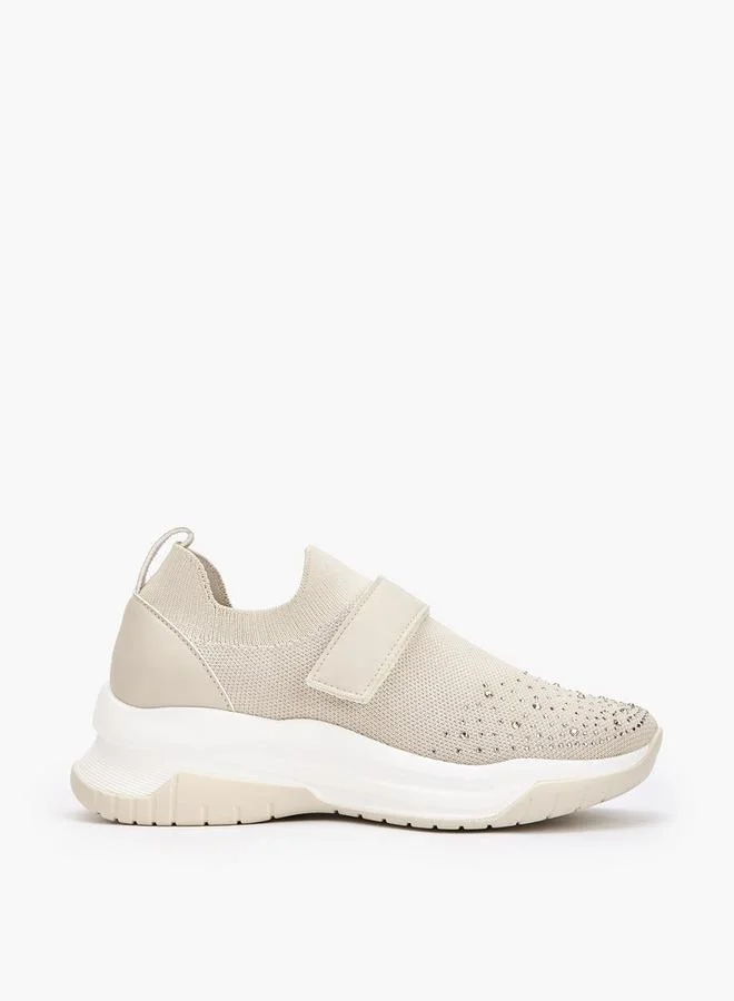 Flora Bella By Shoexpress BEIGE Flora Bella Women Hook & Loop Ankle Sneakers for Women | Best Price UAE