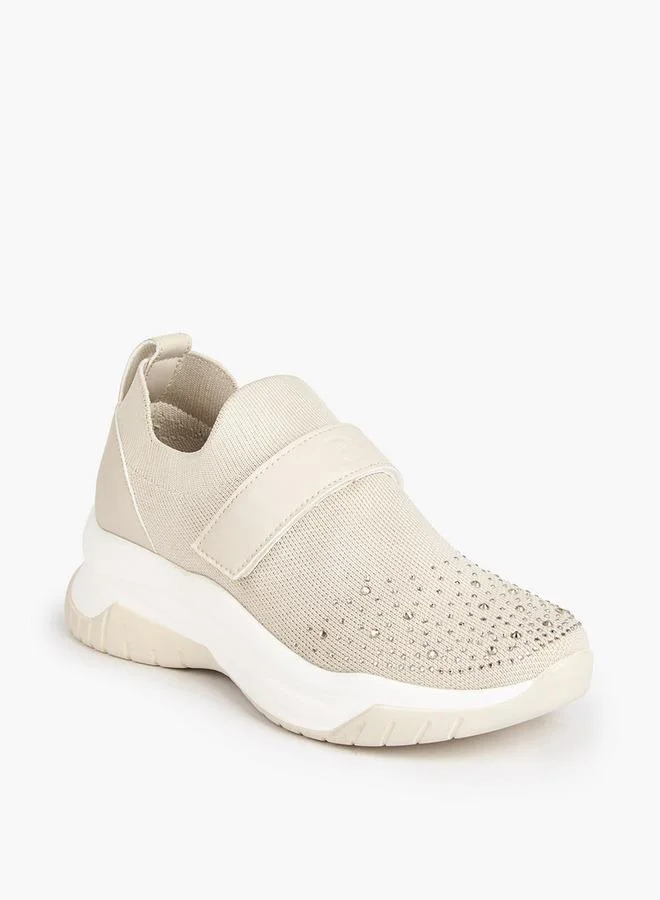 Flora Bella By Shoexpress BEIGE Flora Bella Women Hook & Loop Ankle Sneakers for Women | Best Price UAE