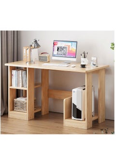 Large Capacity Wooden Simple Computer Table and Laptop Desk with Storage Shelves for Home Office