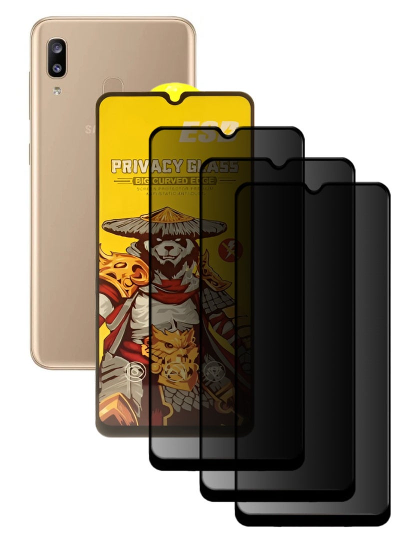 ESD 3 Pieces Tempered Dustproof Privacy Glass Screen Protector Compatible For Samsung Galaxy A20 - Image 1