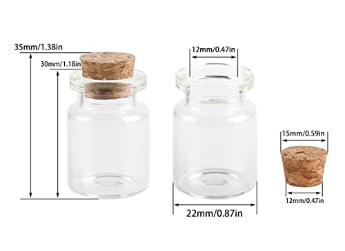 MaxMau 24pcs Mini Glass Bottles with Cork Stoppers 5ml DIY Art Crafts Storage Container,Tiny Glass Vials Cork for Wedding Decoration,Small Glass Corks Jars Party Favor - Image 2