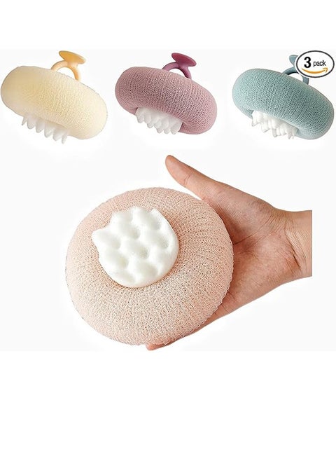 3 Pack Sponge Mesh Shower Balls, Shower Gel Sponge Loofah Shower Gel Shower Sponge For Shower Exfoliation, Bath Sponge For Women, Men