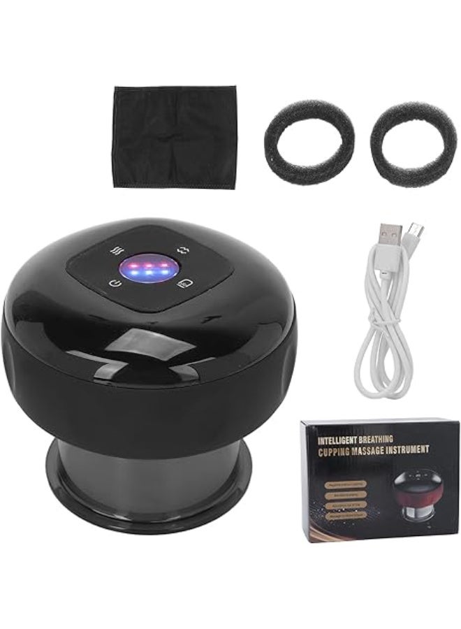 العلاج بالحجامة الكهربائية - جهاز حجامة كهربائي ذكي مزود بضوء أحمر، وجهاز تدليك قابل لإعادة الشحن للرقبة والظهر - Image 1