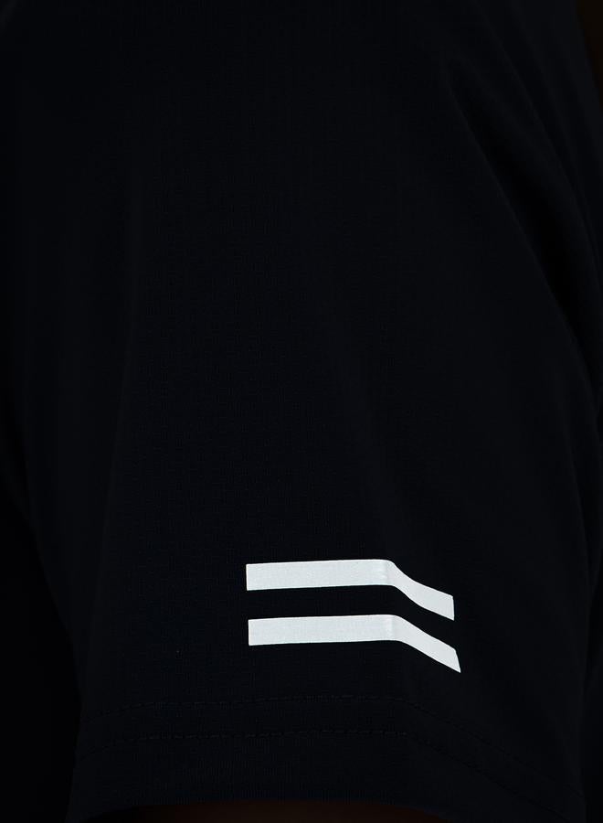 Styli Textured Chest Slogan Reflective Detail Short Sleeves Top - Image 5