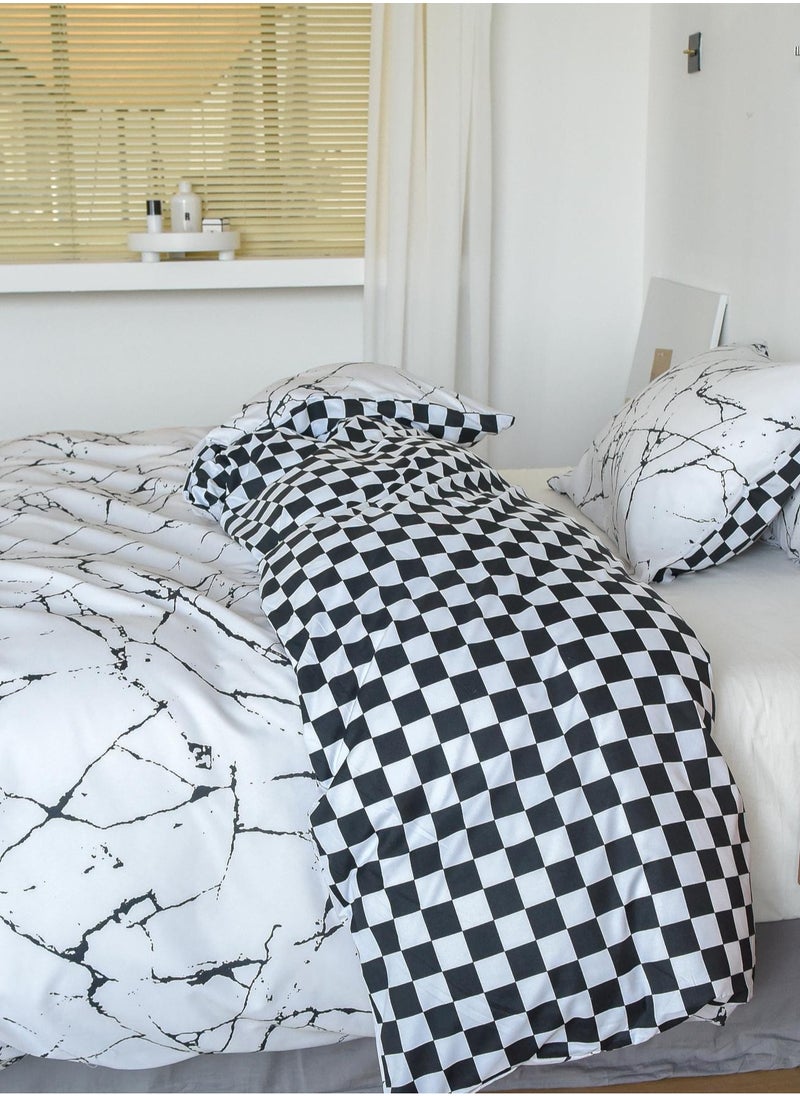 AL RAID Super King Size Bedding Set - 6-Piece Bed Sheet Set Includes Duvet Cover, Fitted Bed Sheet with Deep Pockets, and 4 Pillowcases - Soft, Durable, and Breathable Microfiber Bedsheets for All Seasons  - Image 2