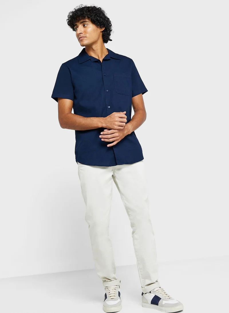 Seventy Five Pure Cotton Casual Double Pocket Shirt