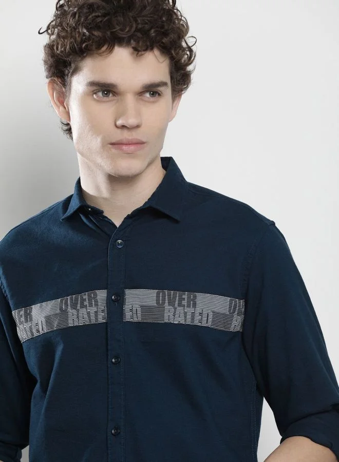 شركة المرآب الهندية Men Regular Fit Solid Full Sleeves Spread Collar Casual Shirt