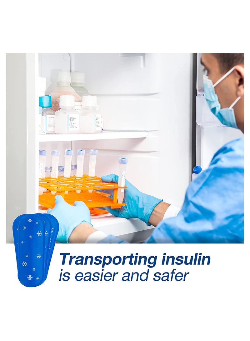 Reusable Ice Packs for Insulin Storage, 4Pcs Cooler Packs for Diabetic Travel Cases, TSA Approved Mini Ice Packs for Medication Bags, Ideal for Insulated Cooler Bags - Image 3