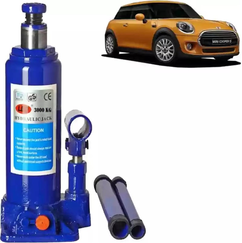 PEFKO PFK0667 3/5/ 6/8/ 10 TON Universal Hydraulic Universal Bottle Car Jack, Compatible for Lifting All Cars, Material - Alloy Steel, Color - Blue, Lifting Capacity (3000 KG) - Image 3