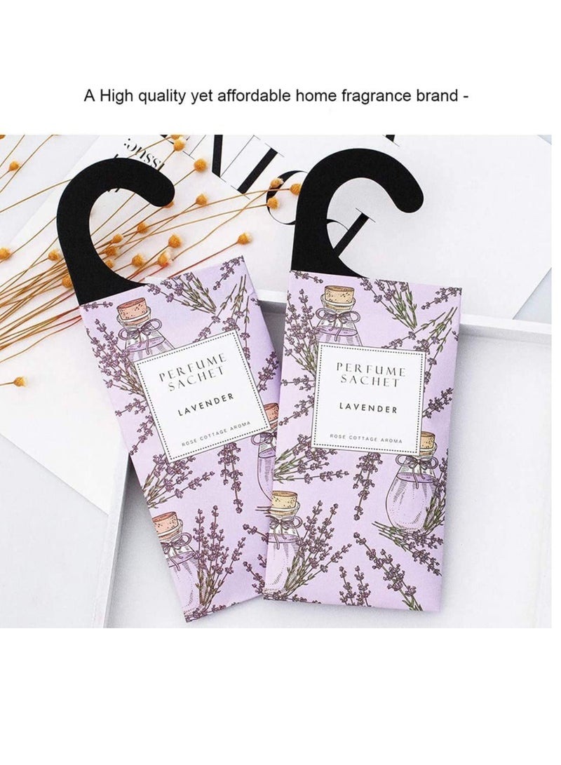 Lavender Hanging Sachet Closet Deodorizer 1 Pack 12 Pcs Scent Sachet Drawer Freshener Closet Air Freshener Scented Deodorizer Freshener for Home Car Long Lasting Scented Sachets Smell Goods - Image 5
