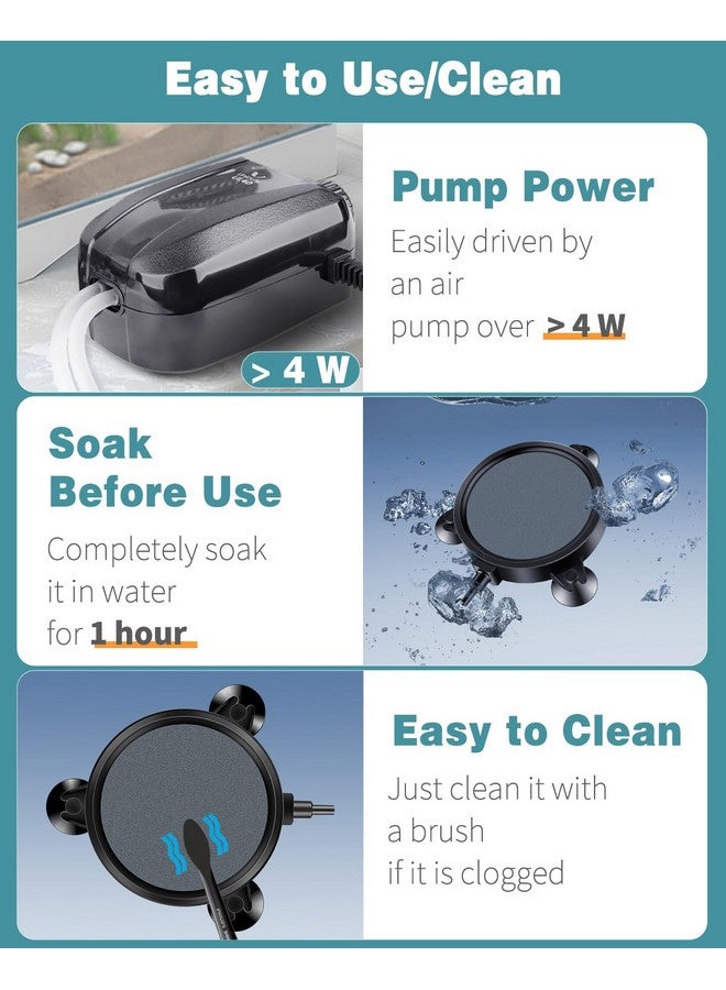 باوفلي حجر هواء مقاس 4 بوصات لحوض السمك، موزع فقاعات حجر هواء لحوض السمك لمضخات الهواء والدلاء وخزانات الأسماك والبرك وخزانات المياه العذبة والدوران - Image 3