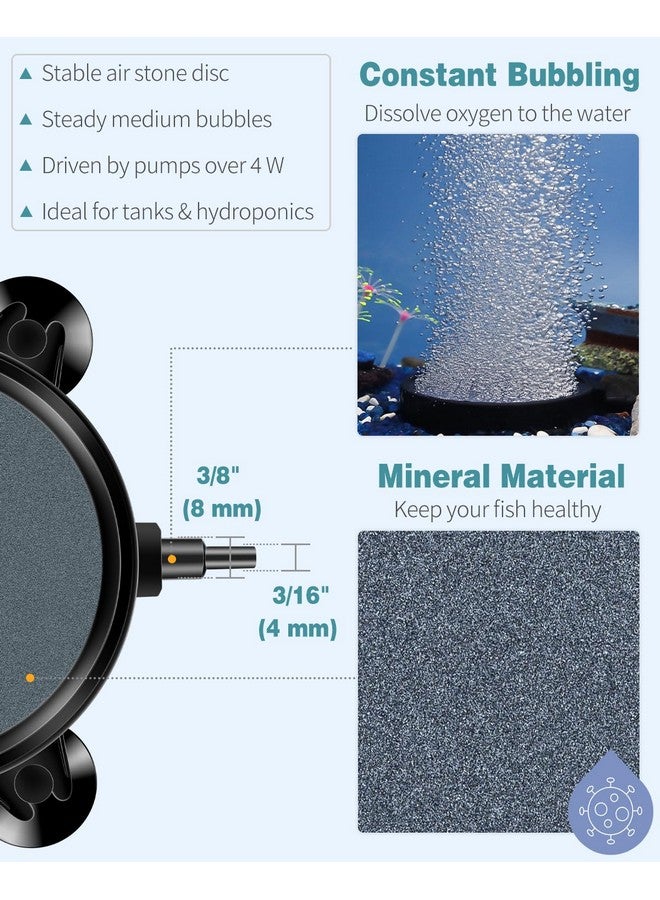 باوفلي حجر هواء مقاس 4 بوصات لحوض السمك، موزع فقاعات حجر هواء لحوض السمك لمضخات الهواء والدلاء وخزانات الأسماك والبرك وخزانات المياه العذبة والدوران - Image 4