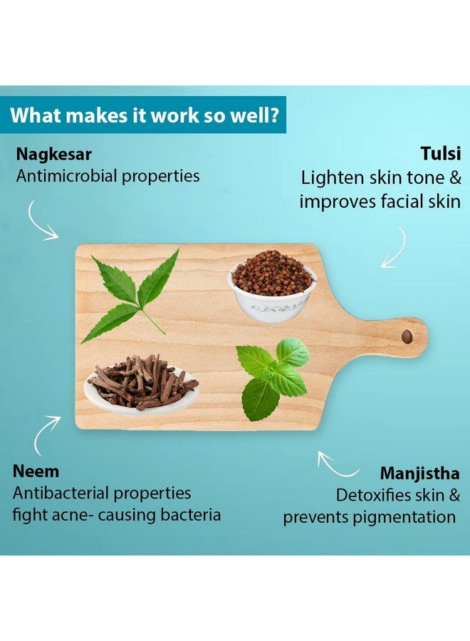 Aryanveda Neem Tulsi Face Pack Cream, Fights Acne & Dark Spots, Controls Excess Sebum Production, Reduces Oiliness & Purifies Skin, Unclogs Pores, Suitable For Sensitive Skin & Acne Prone Skin, 400 G - Image 1