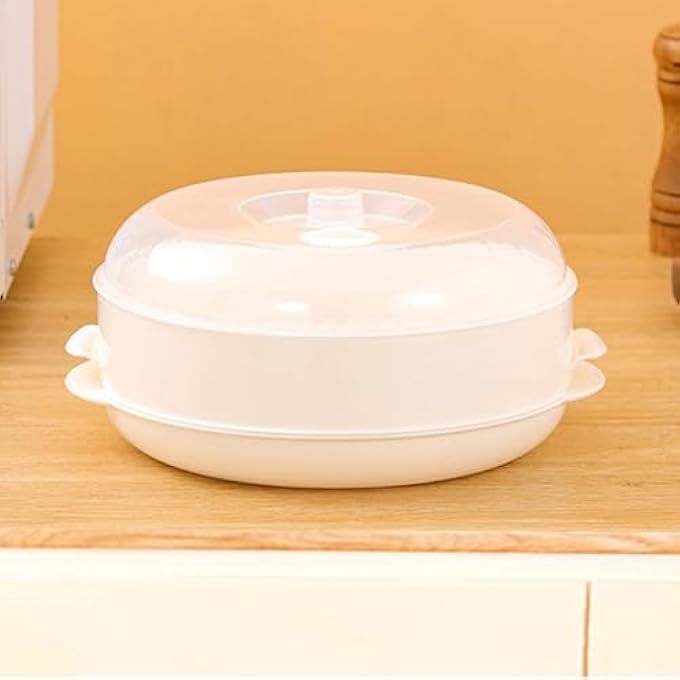 جهاز تبخير الخضار بالميكروويف وعاء متعدد الوظائف قابل للتكديس وعاء تسخين بالميكروويف لوجبات الغداء الخضار الطبخ إعادة التسخين المطبخ الطعام المنزل الشقة تحضير الطعام - Image 3