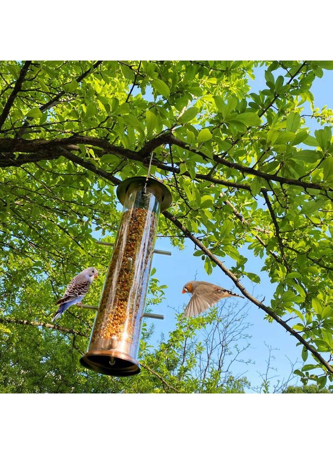MIXXIDEA Finch Bird Feeder Metal Thistle Seed Feeder with 8 Feeding Ports Nyger Tube Feeder for Outdoors Hanging Copper - Image 5