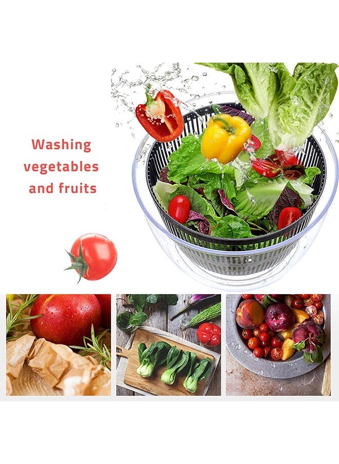 Bukela - Salad Spinner, Manual Button Fruit and Vegetable Dehydrator with 5L Bowl, BPA Free, Suitable for Washing and Dehydrating Salad Greens, Lettuce, Fruits and Vegetables - Image 1