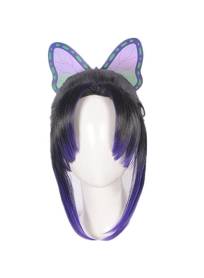 general Demon Slayer Kochou Shinobu Cosplay Wig + Butterfly Headdress Gift for Fans and friends - Image 1