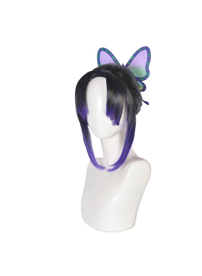 general Demon Slayer Kochou Shinobu Cosplay Wig + Butterfly Headdress Gift for Fans and friends - Image 3