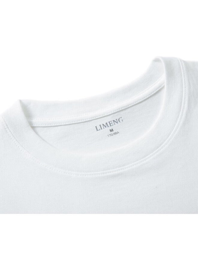 LIMENG 230G Thickened American-Style Pure Cotton Long-Sleeve T-Shirt For Men, White Inner Layer, Round Neck, Loose Undershirt, White, Xl - Image 2