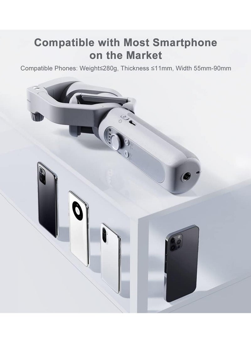 ارواق iSteady XE 3-Axis الهاتف الذكي Gimbal Stabilizer الهاتف المحمول Vlog Gimbal مضاد للاهتزاز مع ضوء تعبئة مغناطيسي LED حامل ثلاثي صغير 280 جرام استبدال سعة التحميل لهاتف iPhone 14/13/12/11 Android Smartp - Image 2