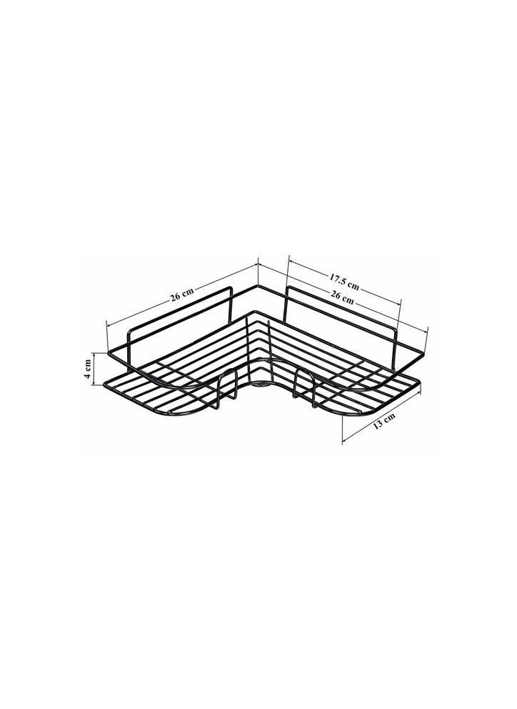 ماركة غير محددة قطعتين من  رف ركنة زاوية للحمام و المطبخ معدن مع لاصق مقاوم للصدأ مع تصميم سلة لمنع تراكم الماء فيه لتنظيم جميع مستلزمات الحمام. مطلية بطلاء عالي الجودة -  رف  ركنه دش زاوية، منظم رف تخزين الدش مثبت على الحائط، ذاتي اللصق بدون حفر للحمام والمطبخ والمرحاض، مكواة -  - Image 2