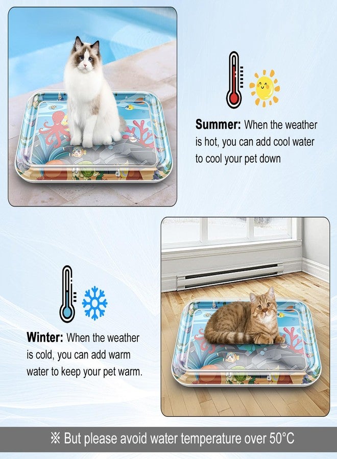 Baoyemes Marine Life Themed Cat Play Mat, Thickened Water Sensor Play Mat for Cats, Water Sensor Play Mat with Fish, Pet Water Sensor Mat, Water Sensor Mat Water Feature (Square Octopus) - Image 3