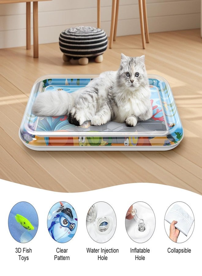 Baoyemes Marine Life Themed Cat Play Mat, Thickened Water Sensor Play Mat for Cats, Water Sensor Play Mat with Fish, Pet Water Sensor Mat, Water Sensor Mat Water Feature (Square Octopus) - Image 4