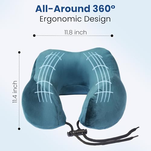 CareFoam Memory Foam Travel Pillow, Comfortable & Supportive Neck Pillow, Pain Relief Sleeping Neck Pillows for Travel, Airplane Pillow for Sleeping Airplane, Car, Office and Home - Image 5