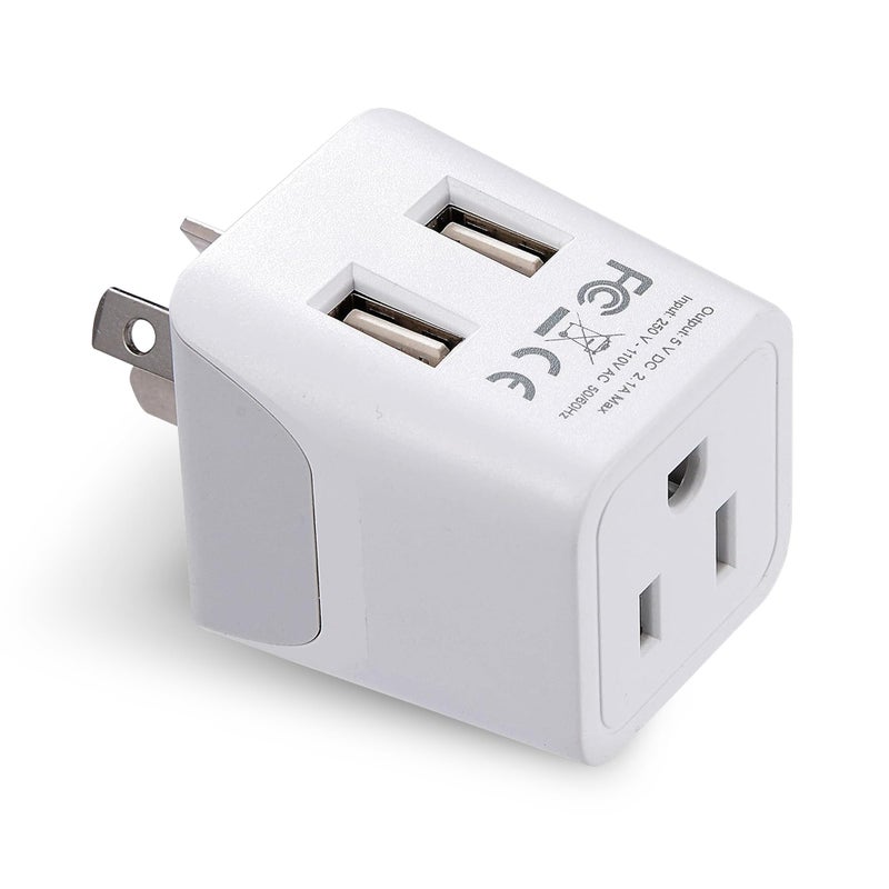 Ceptics محول السفر من Ceptics لأستراليا ونيوزيلندا والصين - مدخل USB مزدوج - حجم فائق الصغر - من الولايات المتحدة إلى النوع I - مثالي للهواتف المحمولة والشواحن والكاميرات والأجهزة اللوحية والمزيد (CTU-16) - Image 1