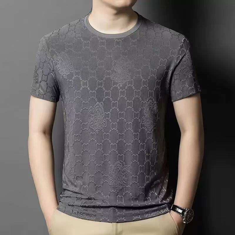 Summer Round Neck Ice Silk Short-Sleeved T-Shirt Men'S Casual Breathable Large Size Half-Sleeved T-Shirt Top Trendy Shirt - Image 5