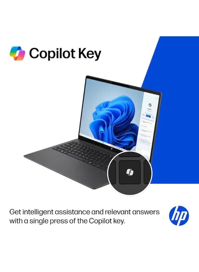 HP OmniBook 3 16-bu0305dx 2K Touchscreen Laptop | Intel Core Ultra 5 225U | 8GB DDR5 RAM | 512GB PCIe Gen4 SSD | 16" WUXGA IPS LED Display | Intel Graphics | Windows 11 Home | MS Office | English Mica Silver - Image 3