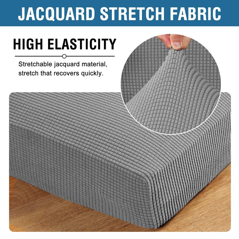 اتش. فيرسيلتيكس H.Versailtex أغطية وسائد مقعد فردية قابلة للتمدد للغاية، أغطية للأريكة، أغطية وسائد للأريكة، مجموعات أغطية سميكة من قماش الجاكار المنسوج (3 قطع أغطية وسائد للأريكة مقاس Xl) - Image 4